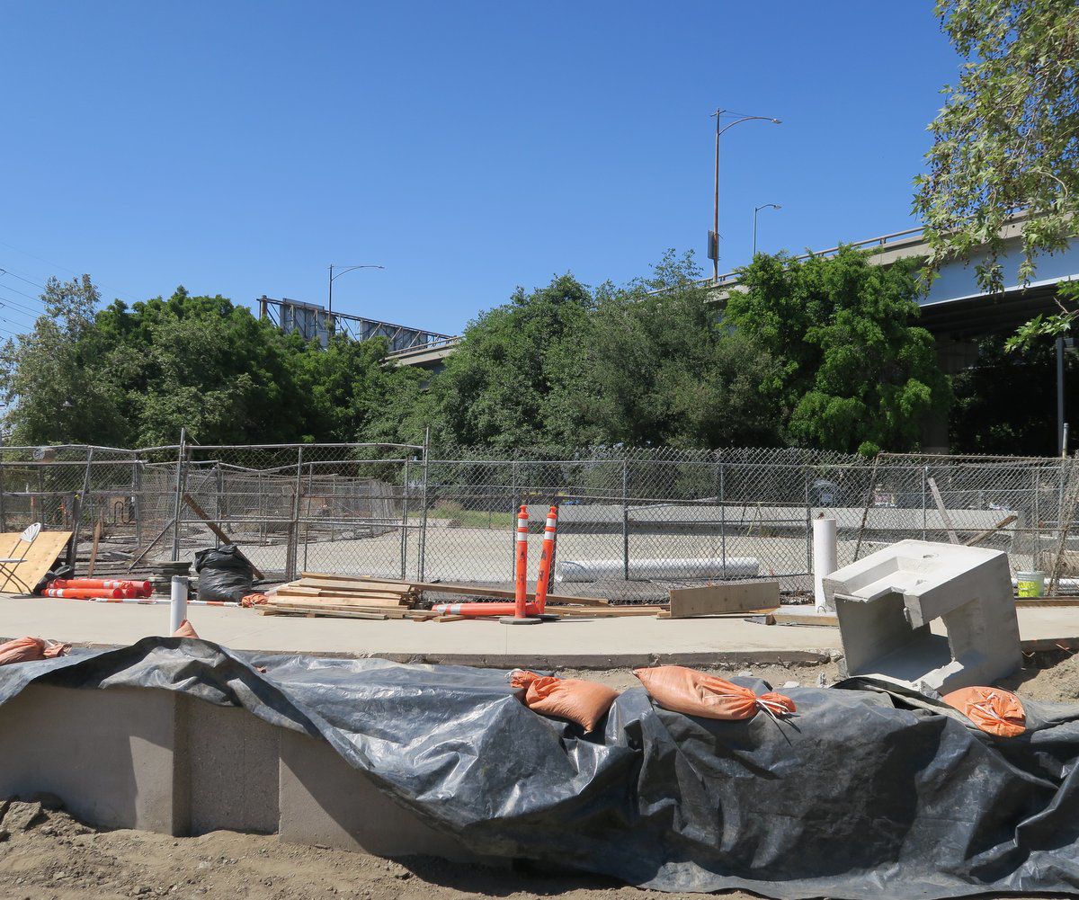 Fenced off Phase 1 of Confluence Park